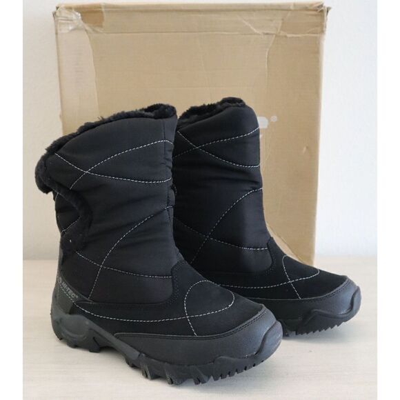 Hi-Tec HS13G Women's Sz 6 Black/Charcoal Abisko 200 WP WOS Faux Fur Lined Boots - Picture 1 of 15